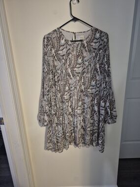Wilfred Long-Sleeve Printed Pleated Dress